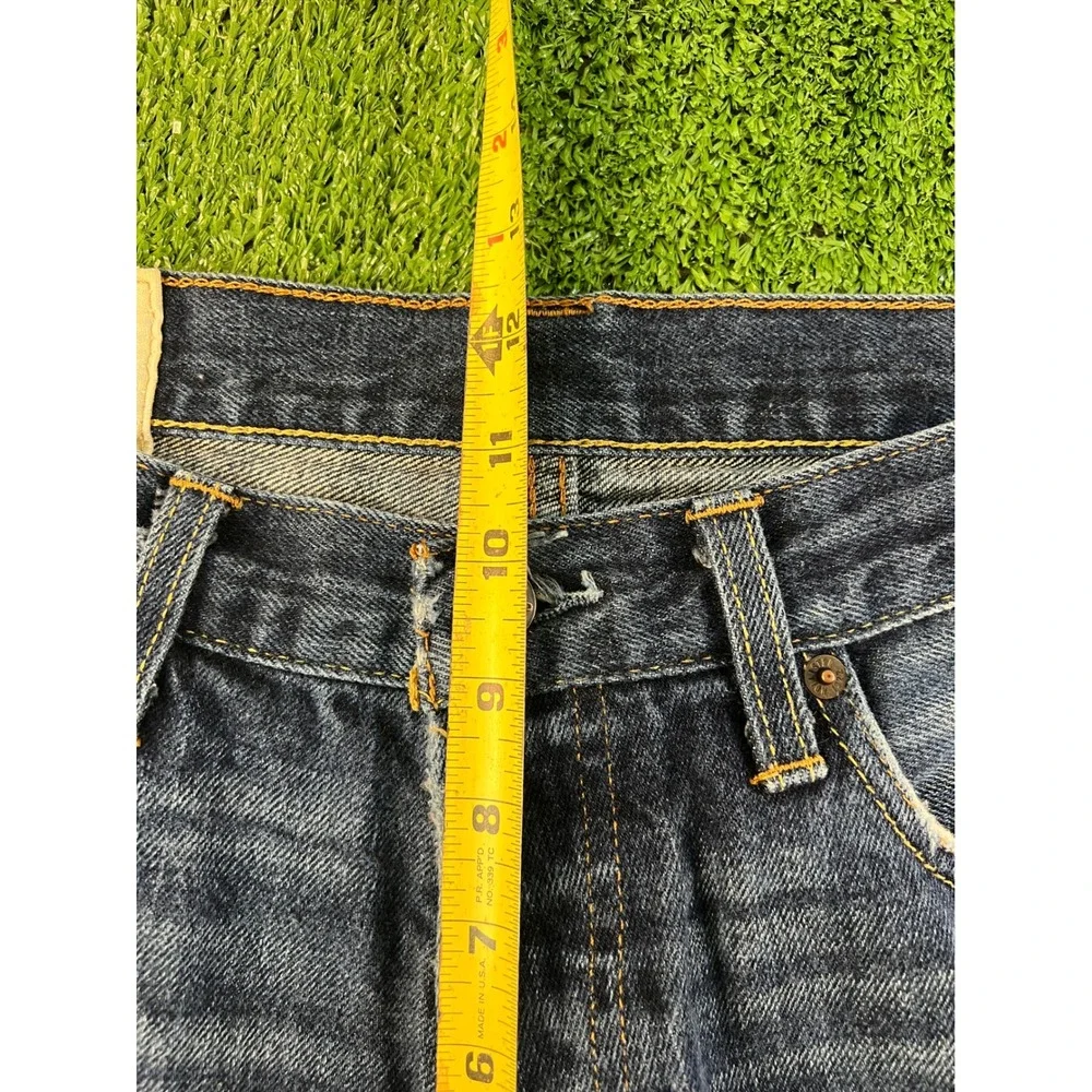 Hollister Classic Straight Jeans Mens 32x34 Medium Wash Button Fly Distressed